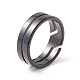 304つのステンレス鋼の指輪  プロミス フレンドシップ リング 女性用  ガンメタ色  usサイズ7（17.3mm） RJEW-Z013-01B-1