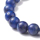 Bracelet extensible en lapis-lazuli naturel (teint) BJEW-JB08748-02-5