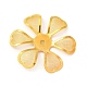 真鍮製ビーズキャップ  鉄のパーツと  エッチングされた金属装飾  花  ゴールドカラー  33x31x3mm  穴：2mm KKC-A001-10G-1