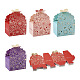 Fashewelry 40 pz 4 colori farfalle e fiori scavati con motivo a fiori pieghevoli scatole di caramelle CON-FW0001-04-2