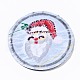 ファーザークリスマスアップリケとラウンド  機械刺繍布地手縫い/アイロンワッペン  マスクと衣装のアクセサリー  クリスマスのために  空色  56.5x1.5mm DIY-S041-081-2