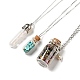 3шт 3 стиля стеклянные ожерелья с подвеской в виде бутылки желаний NJEW-FS0001-02-2