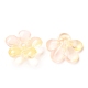 Transparent Baking Painted Glass Bead Caps X-GLAA-A002-03-3