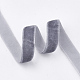 シングルフェイスベルベットリボン  スレートグレイ  3/8インチ（9.5~10mm）  約50ヤード/ロール（45.72メートル/ロール） SRIB-T004-01-07-3
