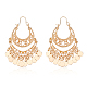 ANATTASOUL 1 Pair Alloy Filligree Teardrop Chandelier Earrings for Women, Light Gold, 63x35x3mm, Pin: 0.7mm