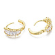 Sparkle Cubic Zirconia Huggie Hoop Earrings for Girl Women EJEW-N015-15-NF-4