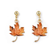 Boucles d'oreilles pendantes en alliage sur le thème de l'automne EJEW-G148-24G-02-2