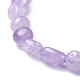 Bracelet extensible en perles d'améthyste naturelle BJEW-JB07115-4