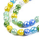 Electroplate Opaque Solid Color Glass Beads Strands EGLA-N002-26-06-3
