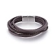 Braided Leather Cord Multi-strand Bracelets BJEW-F349-14P-2