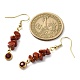 Boucles d'oreilles pendantes en pierres précieuses naturelles et synthétiques mélangées pour femmes EJEW-JE05656-3