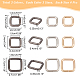 Anillo de hebilla cuadrada de hierro wadorn® 36pcs 9 estilo DIY-WR0006-68-2