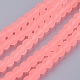 Light Salmon Frosted Round Transparent Glass Bead Strands X-GLAA-S031-6mm-28-2