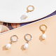 Fibloom 2 paia 2 colori plastica imitazione perla perline orecchini pendenti a leva EJEW-FI0001-03-7