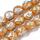 Cordes de perles de lampwork en sable dorées faites à la main FOIL-T003-01F-1