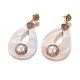 Orecchini pendenti con perle naturali e conchiglie EJEW-F230-47-2
