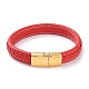 Bracelet cordon en cuir tressé de couleurs mélangées BJEW-M302-01G-2