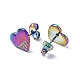 Ion Plating(IP) 304 Stainless Steel Heart Stud Earrings for Women EJEW-F300-07MC-2