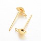 Brass Stud Earring Findings KK-F371-34G
