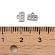スターリングシルバーのシャンデリアコンポーネントリンク925個  4ループ長方形コネクタ  プラチナ  4.3x5.5x0.6mm  穴：1mm STER-D006-11B-P-3