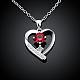 Silver Plated Brass Cubic Zirconia Heart Pendant Necklaces NJEW-BB02981-B-2