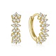 925 Sterling Silver Twisted Circle Earrings with Diamond Inlay&nbsp;VT3298-7-1