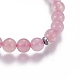 Bracelets en quartz rose naturel avec breloque BJEW-I275-B01-4