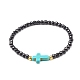 Infinity & Cross Braided Bead Bracelets Set for Girl Women BJEW-JB06957-3