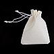 ポリエステル模造黄麻布包装袋巾着袋  クリスマスのために  結婚式のパーティーとdiyクラフトパッキング  乳白色  14x10cm ABAG-R005-14x10-21-2