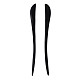 ビンテージ シーマ ウッド ヘア スティック パーツ  女性のためのヘアアクセサリー  ブラック  190x17x7mm OHAR-N008-09-1