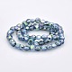 Half Rainbow Plated Glass Faceted Flat Round Beads Strands EGLA-A033-6mm-HR01-2
