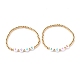 Bracelets de perles extensibles en laiton rond BJEW-JB06231-01-1