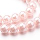 Umweltfreundliche runde Perlenstränge aus gefärbtem Glasperlen HY-A002-10mm-WH007-2