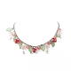 3 pièces 3 style fraise & cerise & citron & feuille résine & verre pendentif colliers ensemble NJEW-TA00069-5
