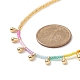 Collana pendente a goccia in ottone con semi di vetro perline per le donne NJEW-JN04227-5
