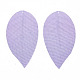 ポリエステルオーガンジー生地ビッグペンダント  DIYジュエリー作りの工芸品  葉  紫色のメディア  40x23mm  穴：0.5mm FIND-S322-001A-05-2