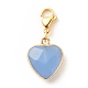 Natural Gemstone Heart Pendant Decorations HJEW-JM00687-3
