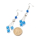 Natural Malaysia Jade Ball Beads Long Dangle Earring for Lady EJEW-JE04680-05-4