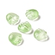 透明なスプレー塗装ガラスビーズ  ベアクロウプリント  薄緑  14x14x7mm  穴：1mm GLAA-I050-12B-1