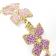 Bracelet fleur en perles de rocailles de verre avec perle coquillage ronde BJEW-MZ00007-6