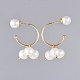 Glass Pearl Cluster Earrings EJEW-JE03576-2