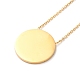 304 плоское круглое ожерелье из нержавеющей стали для женщин NJEW-O126-01G-02-2