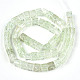 クラックガラスビーズ  染め＆加熱  正方形  薄緑  6x6x6mm  穴：1.4mm  約60~61個/連  14.96インチ（38cm） GLAA-S192-005D-2