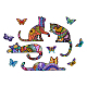 塩ビウォールステッカー  壁飾り  猫の模様  390x800mm  2個/セット DIY-WH0228-729-1
