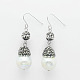 Boucles d'oreilles perle pendentif EJEW-O060-11-1