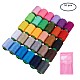 30 Assorted Color Polyester Sewing Thread Cords Spools with 10 Pcs Iron Needles and 1 Pcs Needle Threader NWIR-BC0001-01-1
