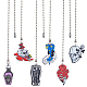 Halloween Printed Acrylic Pendant Ceiling Fan Pull Chain Extenders AJEW-AB00135-1