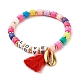 Mot amour perles bracelet extensible pour fille femmes BJEW-JB07208-01-1