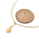 Brass Sun Pendant Lariat Necklace with Cable Chains for Women NJEW-JN04141-5