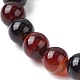 Bracelets extensibles en perles rondes en agate indienne naturelle BJEW-TA00410-01-3